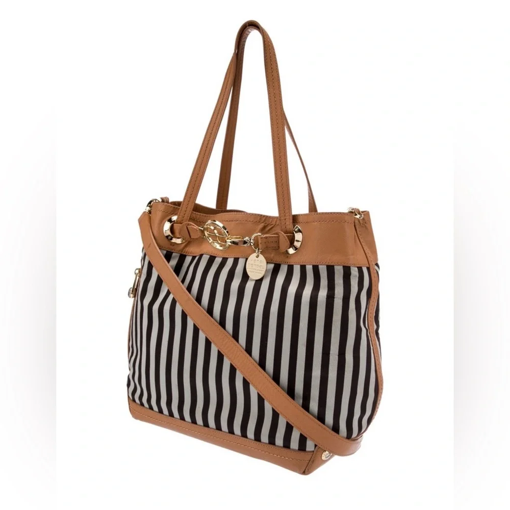Henri Bendel Centennial Signature Stripe Bucket Crossbody w/ dustbag